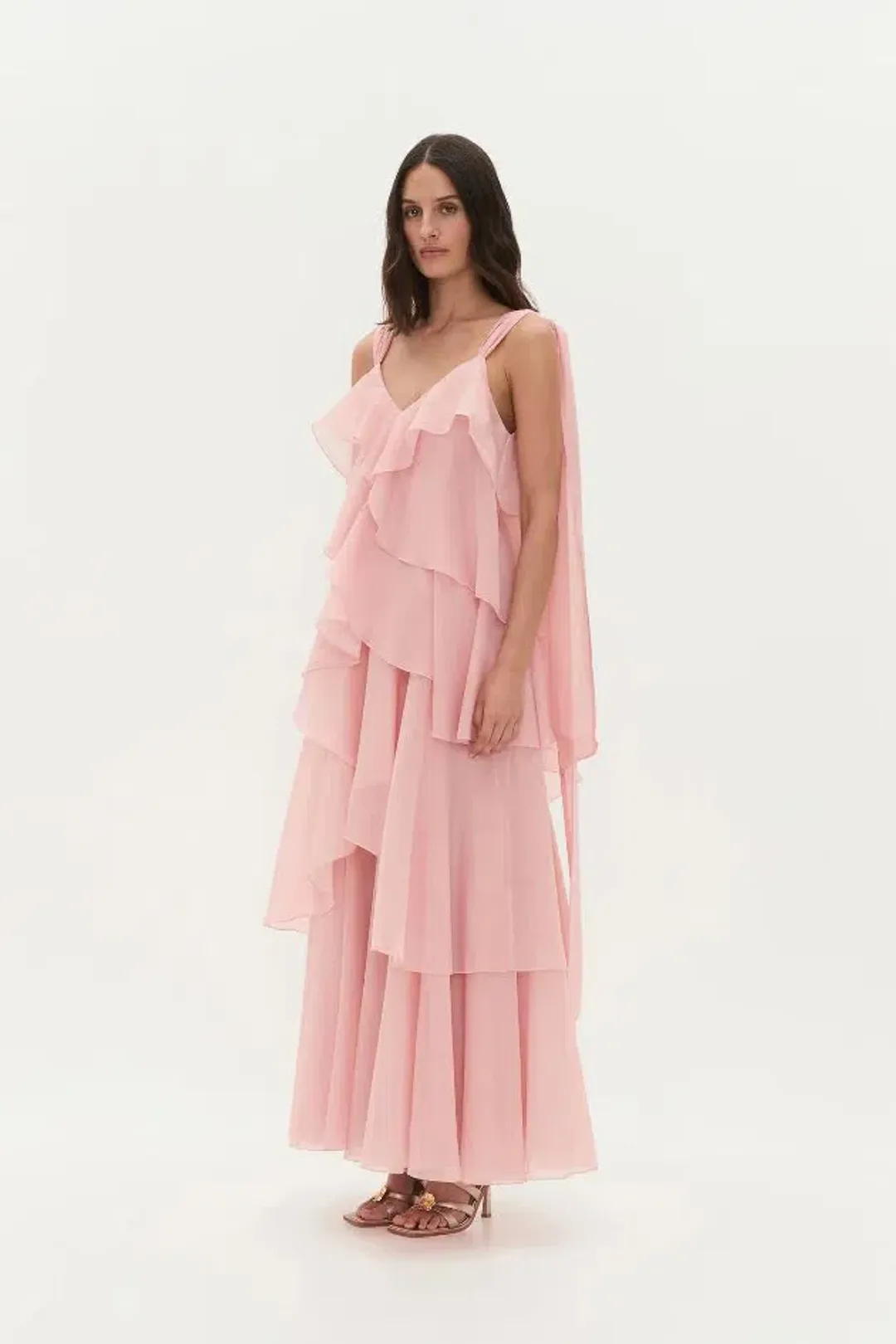 🌸New AJE Gracie Tiered Maxi Dress – Muted Rose Pink 10 AU 🌸 for rent on The Volte - main image