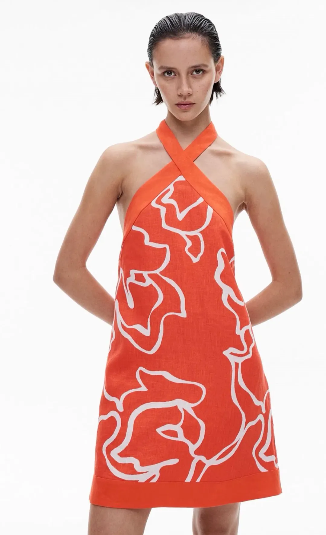 Witchery Contrast Halter Mini Dress for rent on The Volte - main image