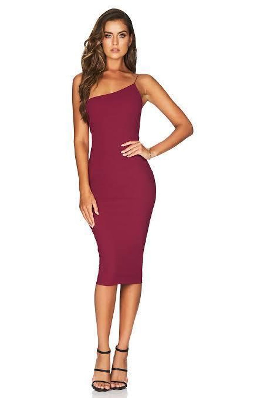 Nookie Penelope Midi Dress Burgundy Size 6 for rent on The Volte - main image
