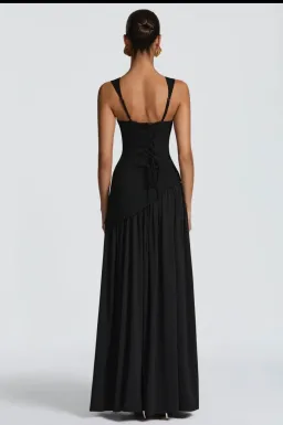 Sidonie Black Asymmetrical Maxi Gown for rent on The Volte - image 3