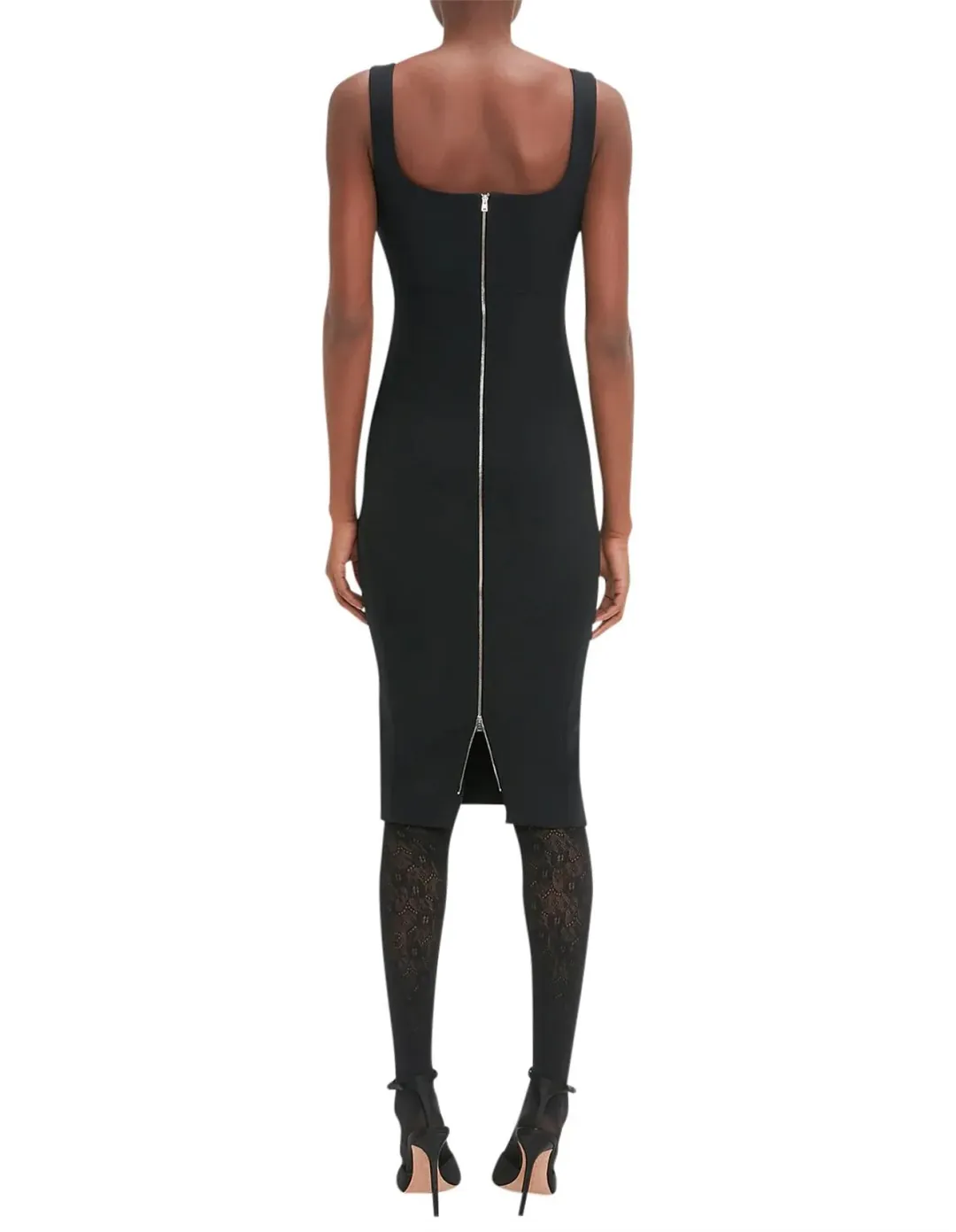 Victoria Beckham Sleeveless Fitted T-shirt Dress Black Size 14 for rent on The Volte - main image