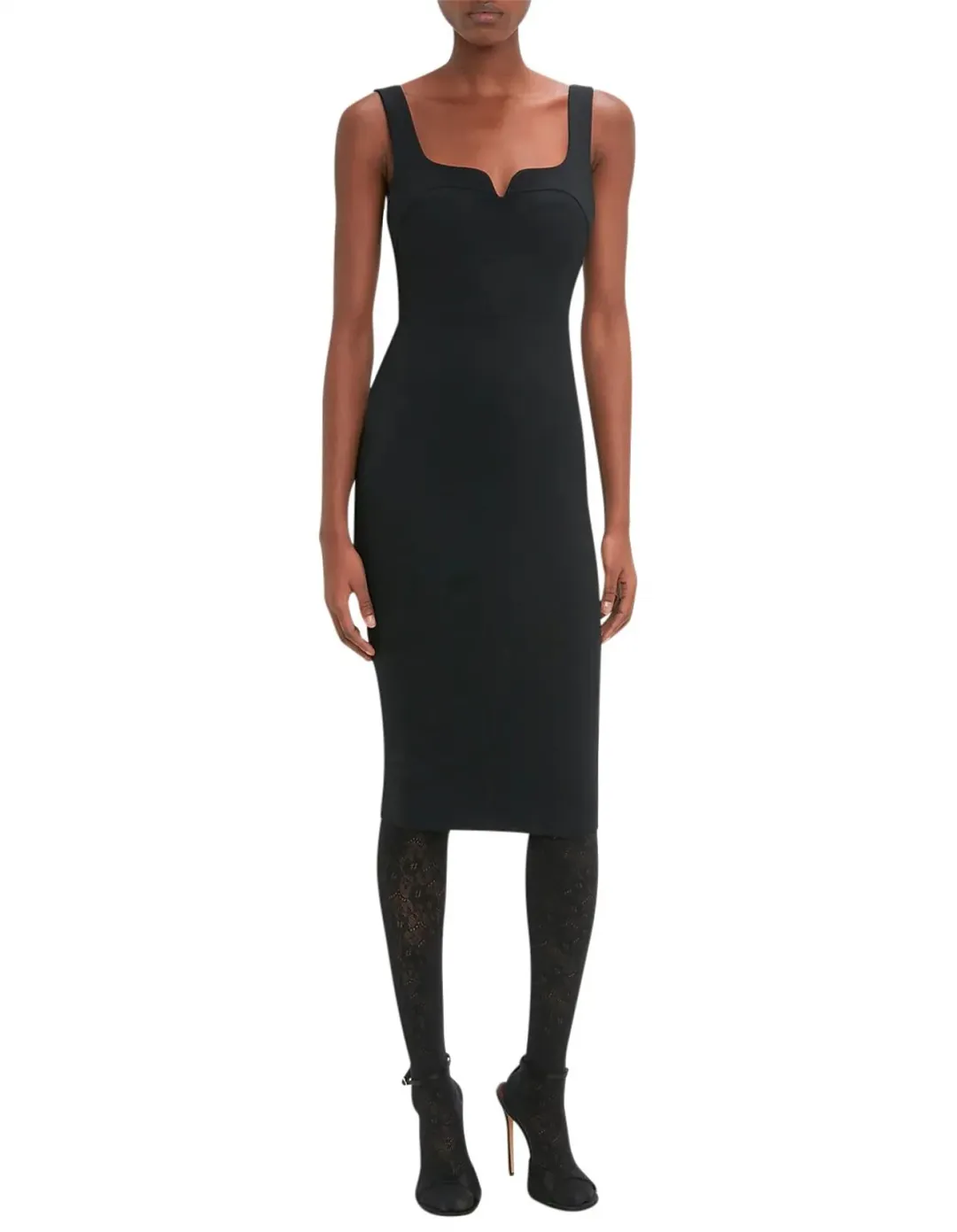 Victoria Beckham Sleeveless Fitted T-shirt Dress Black Size 14 for rent on The Volte - main image