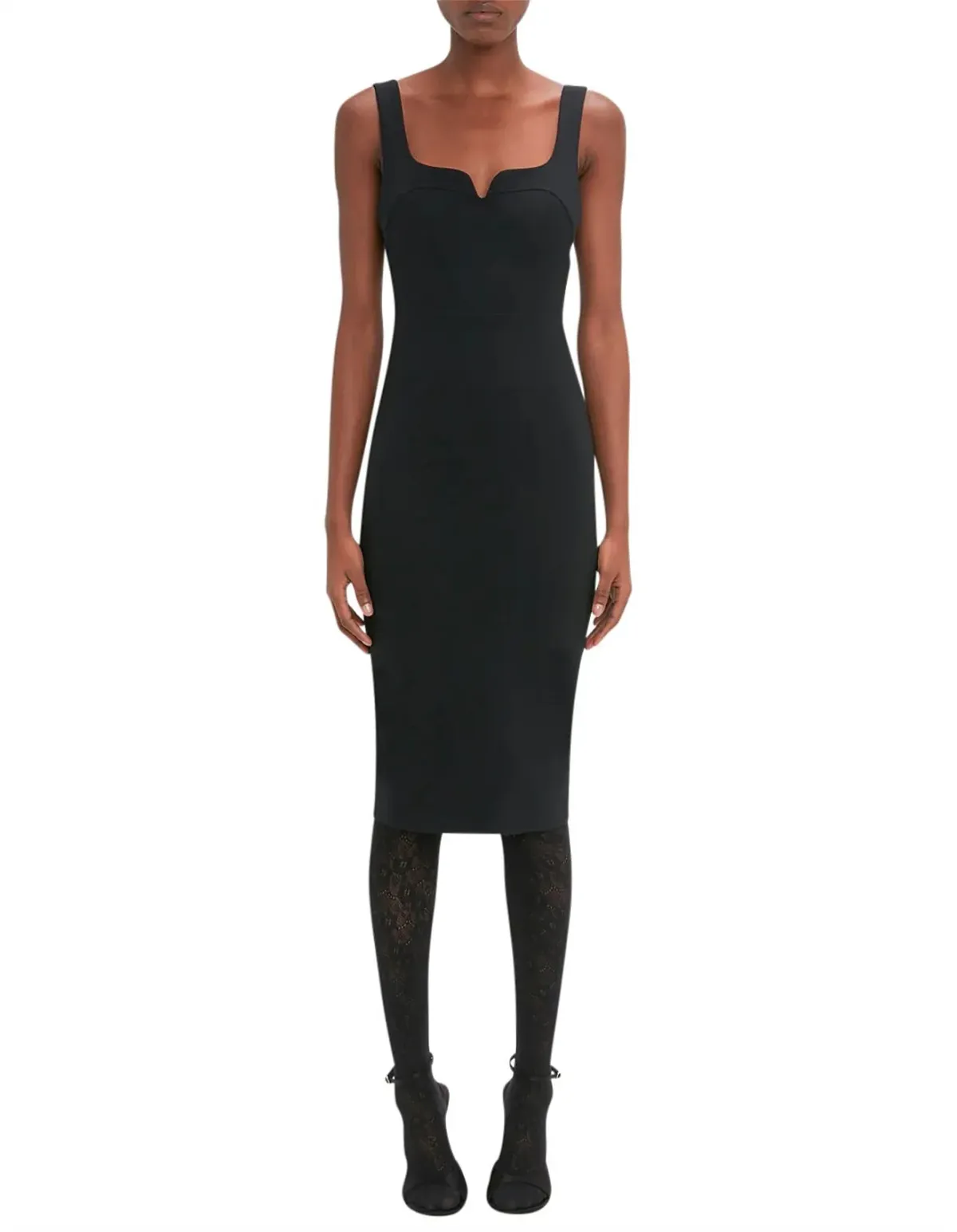 Victoria Beckham Sleeveless Fitted T-shirt Dress Black Size 14 for rent on The Volte - main image