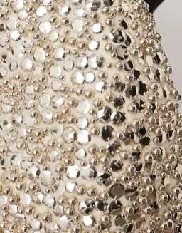 ARRANGE Textured Embellished Sequin Beaded Dress Size 8 S Small Silver for rent on The Volte - image 2