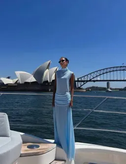 World Of Rezort Larissa Gown Size Medium M 10 Ice Baby Blue for rent on The Volte - image 1