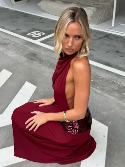 Ance Gria Adele Sequin Dress Wine Size Small S 8 for rent on The Volte - image 4