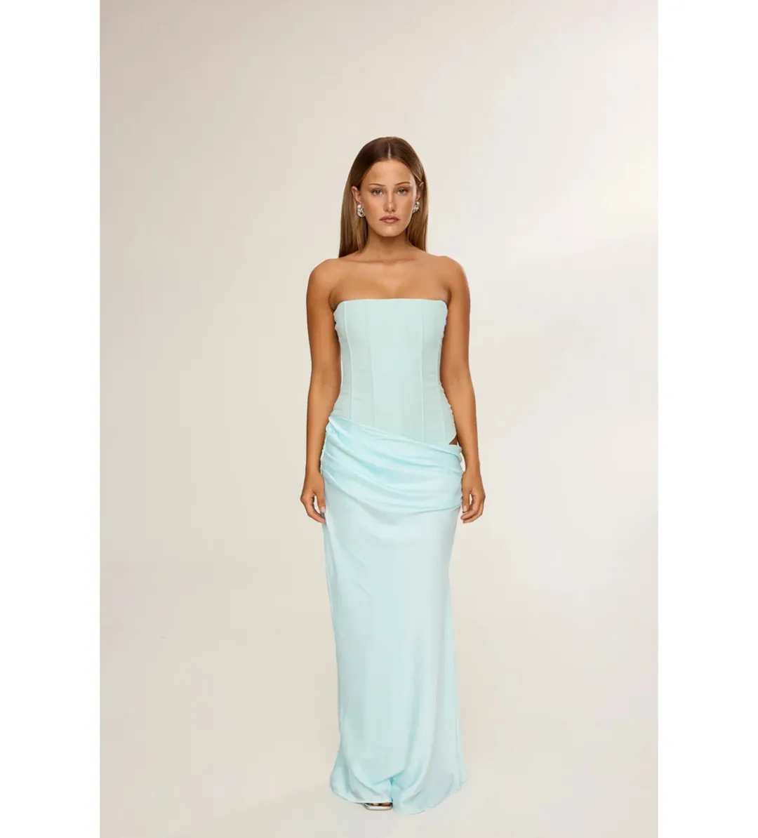 Hntr The Label Huxley Gown in Aqua Size L/AU12 for rent on The Volte - main image