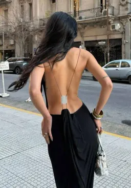 I.AM.GIA Simone Backless Dress Black Silver Size XS Extra Small 6 for rent on The Volte - image 1