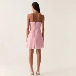 AJE Soundscape Mini Dress - Chalk Pink Size 8 for rent on The Volte - image 3