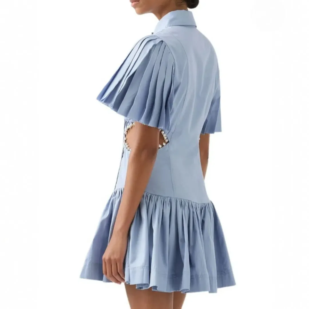 AJE Mythos Pearl Waist Mini Dress Size 8 for rent on The Volte - main image