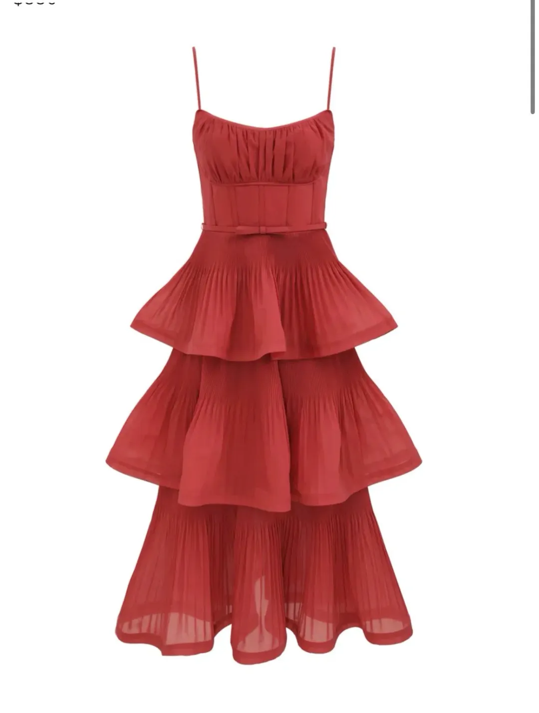Zimmerman PLEATED TIERED MIDI DRESS size 0/Au 8 for rent on The Volte - main image