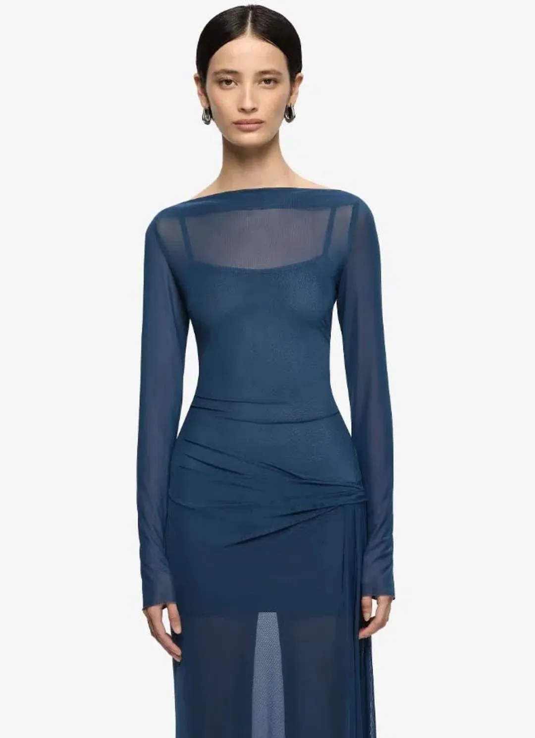 Bec and Bridge Marabou Long Sleeve Maxi Dress Size 6 for rent on The Volte - main image