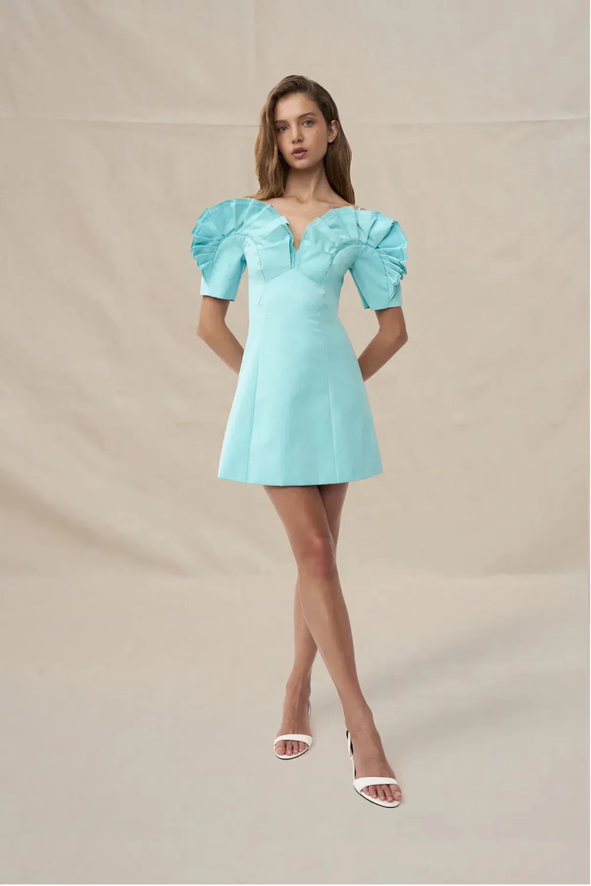 Ramira Off Shoulder Mini Dress by By Johnny Size 8 for rent on The Volte - main image