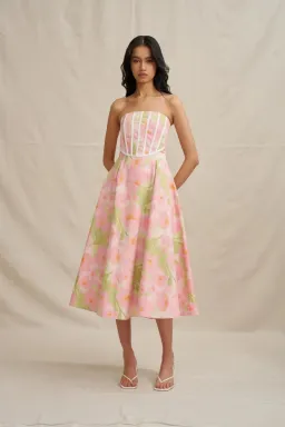 Azalia Floral Strapless Dress by By Johnny Size 8 for rent on The Volte - image 1