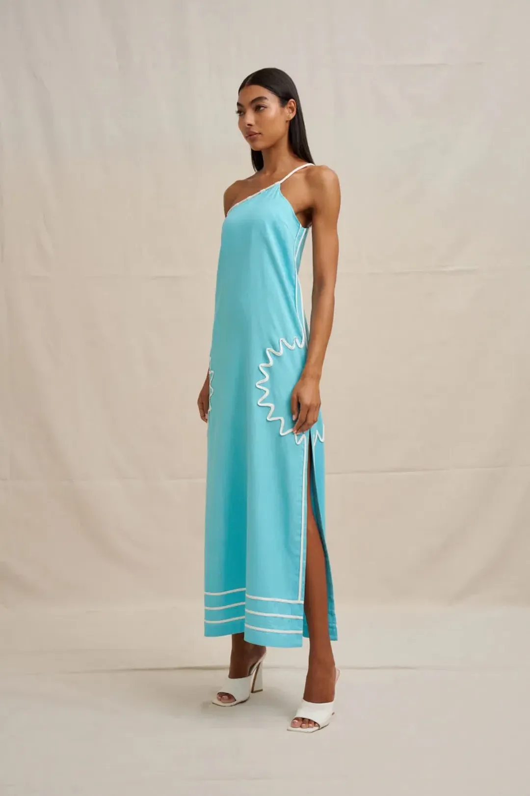 Oasis One Shoulder Maxi Dress by By Johnny Size 8 for rent on The Volte - main image