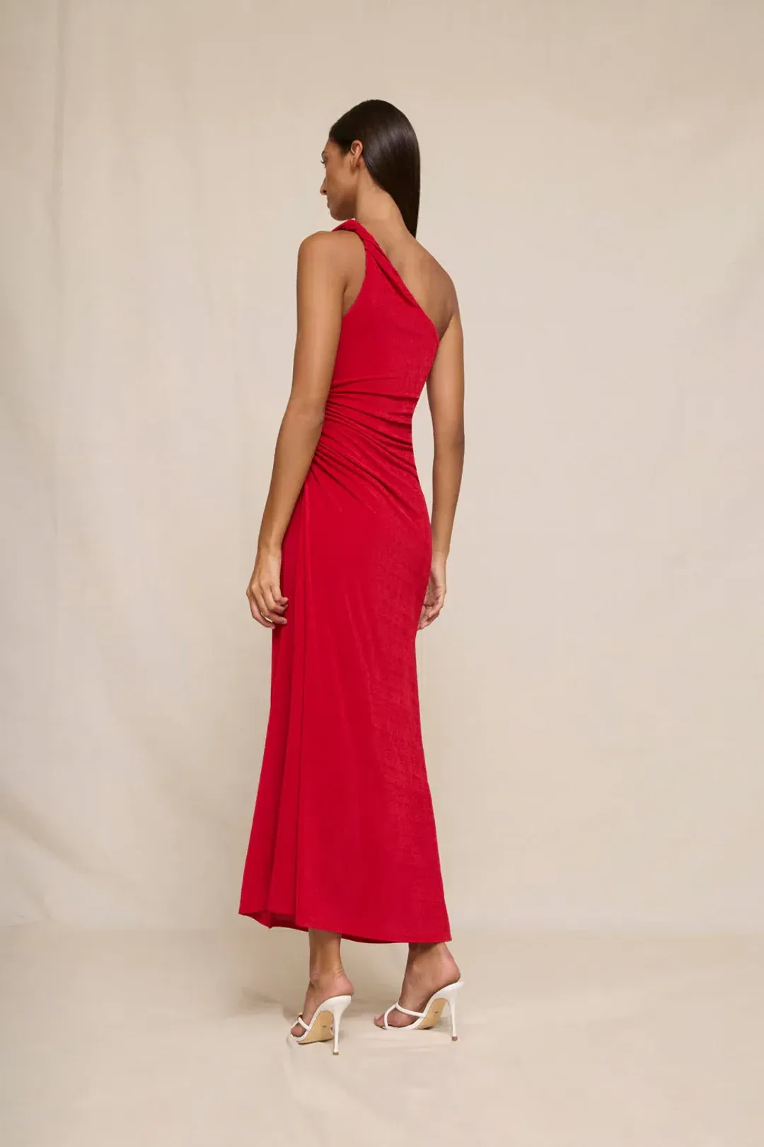Carmine One Shoulder Dress by By Johnny Size 8 for rent on The Volte - main image
