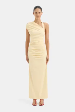Sir The Label Giacomo Gathered Maxi Dress Gown In Butter | Size AU 12 for rent on The Volte - image 6