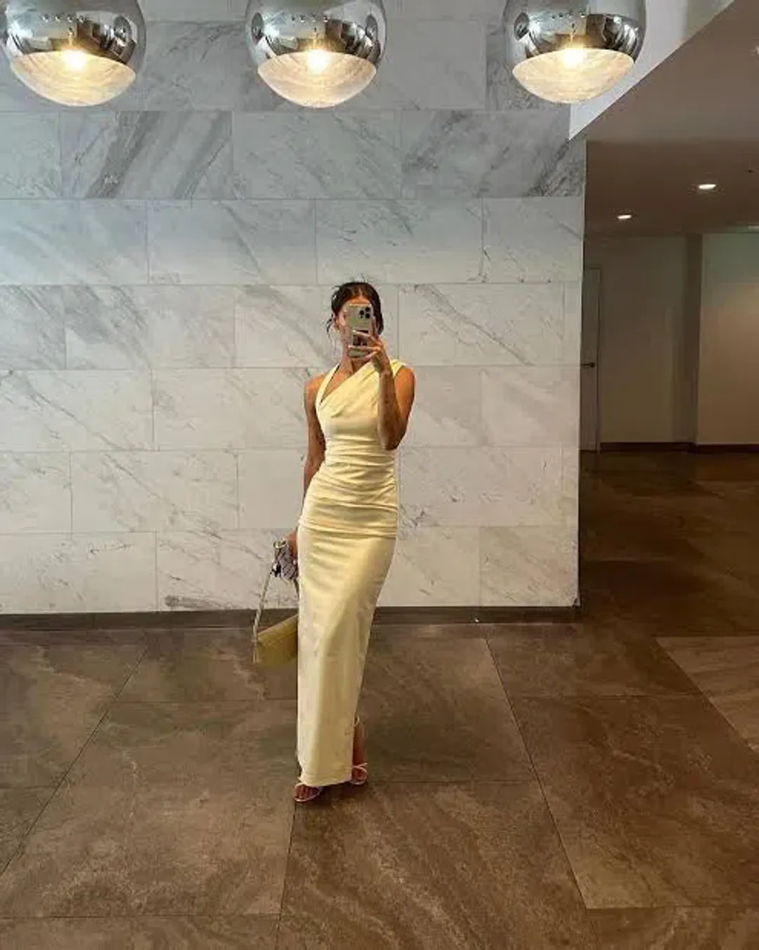 Sir The Label Giacomo Gathered Maxi Dress Gown In Butter | Size AU 12 for rent on The Volte - main image