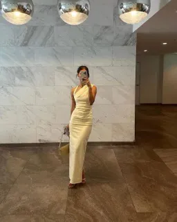 Sir The Label Giacomo Gathered Maxi Dress Gown In Butter | Size AU 12 for rent on The Volte - image 3