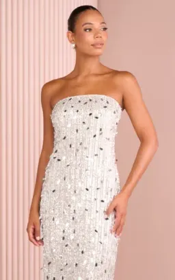 AZZURIELLE VIOLET STRAPLESS SEQUIN GOWN SIZE 8 for rent on The Volte - image 4