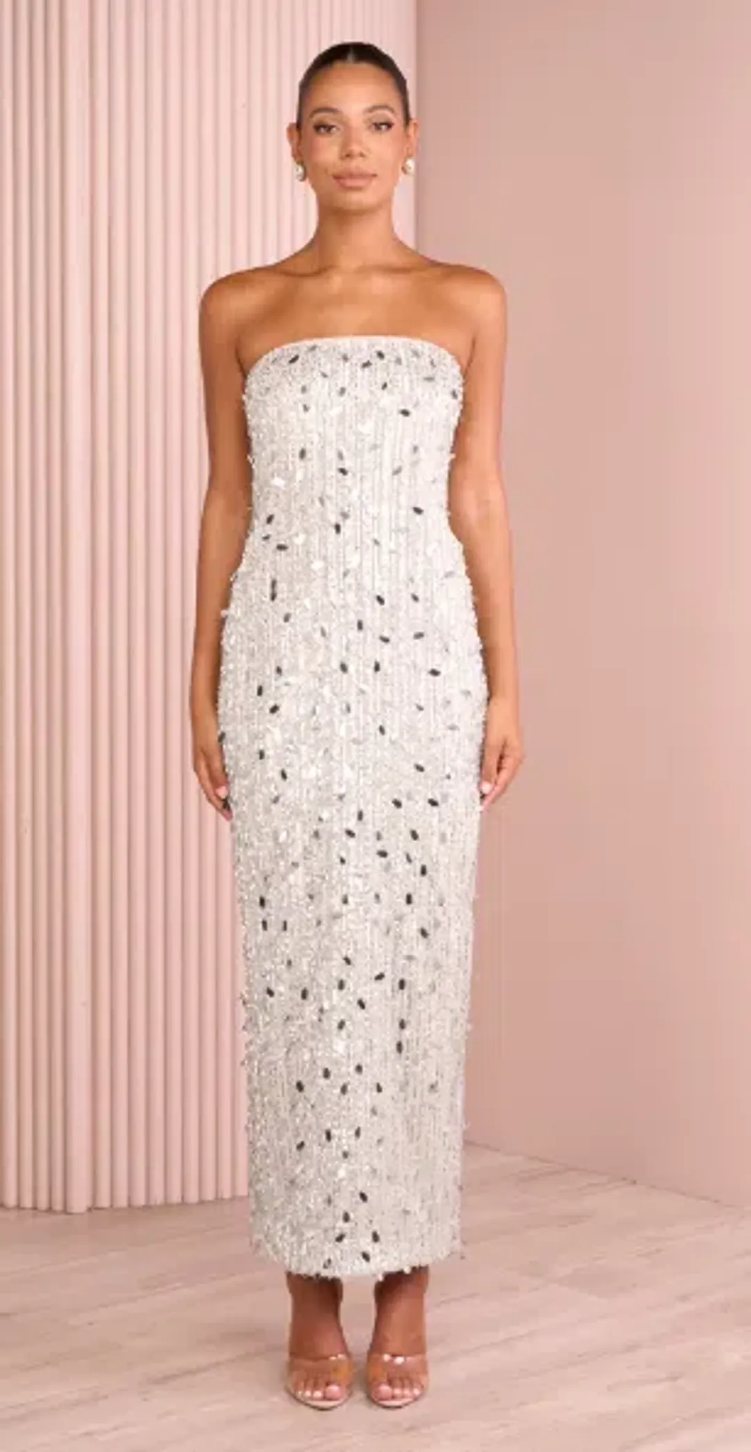 AZZURIELLE VIOLET STRAPLESS SEQUIN GOWN SIZE 8 for rent on The Volte - main image