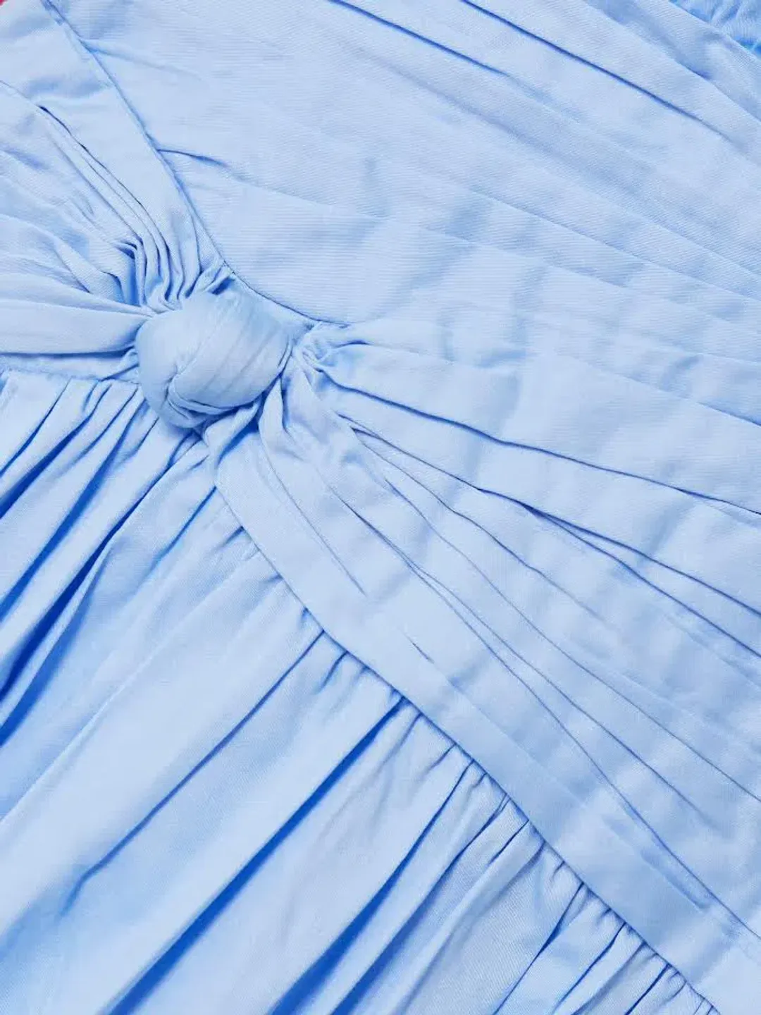 💙 AJE Agatha Knot Sleeveless Midi Dress – Powder Blue – Size 12 AU 💙 Satin Sheen for rent on The Volte - main image