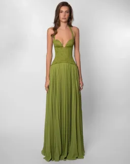 Fenity, Gaia Dress, green, size 6, maxi  for rent on The Volte - image 1