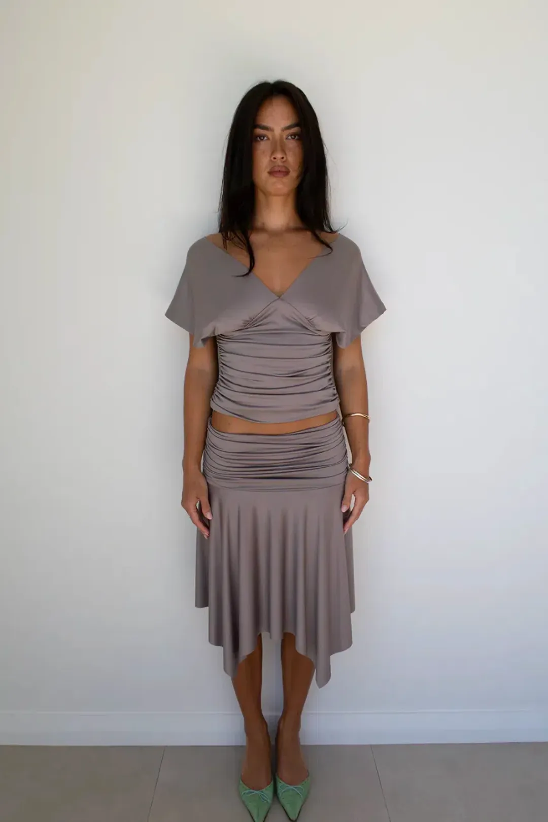 hntr the label, andi set, slate, midi, size xs  for rent on The Volte - main image