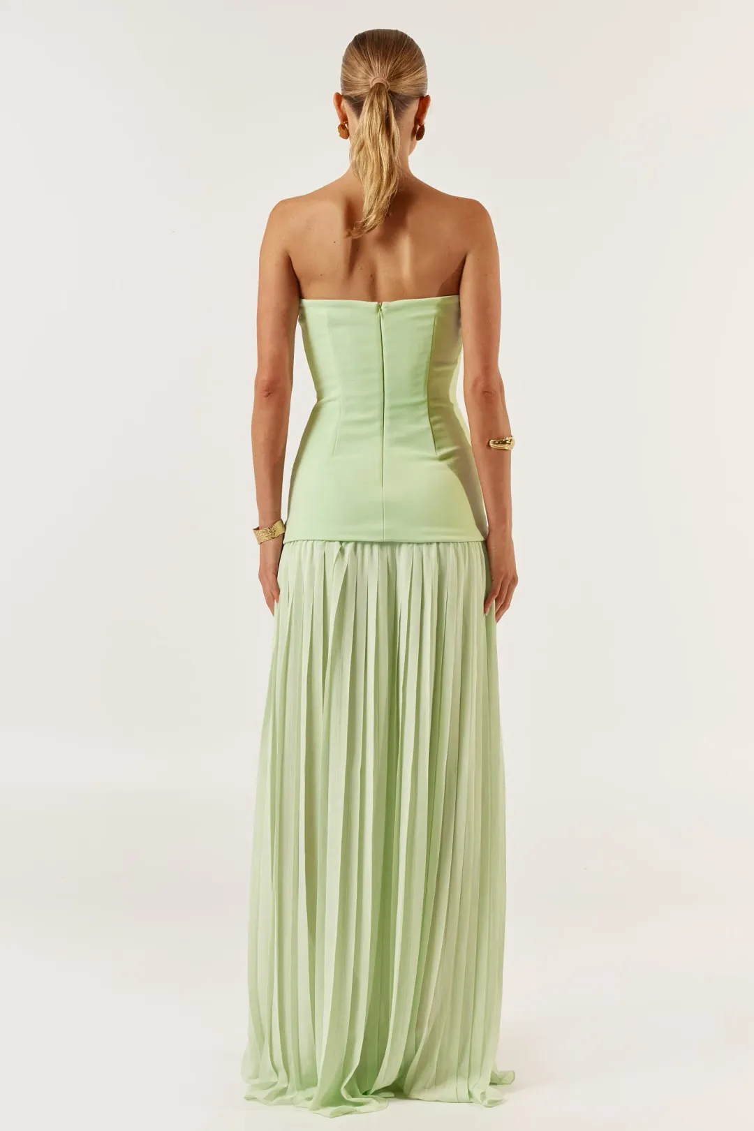 She is OLLÁ / Jefre Sei Nicolette Maxi Dress in Mint Size S / AU 8 for rent on The Volte - main image