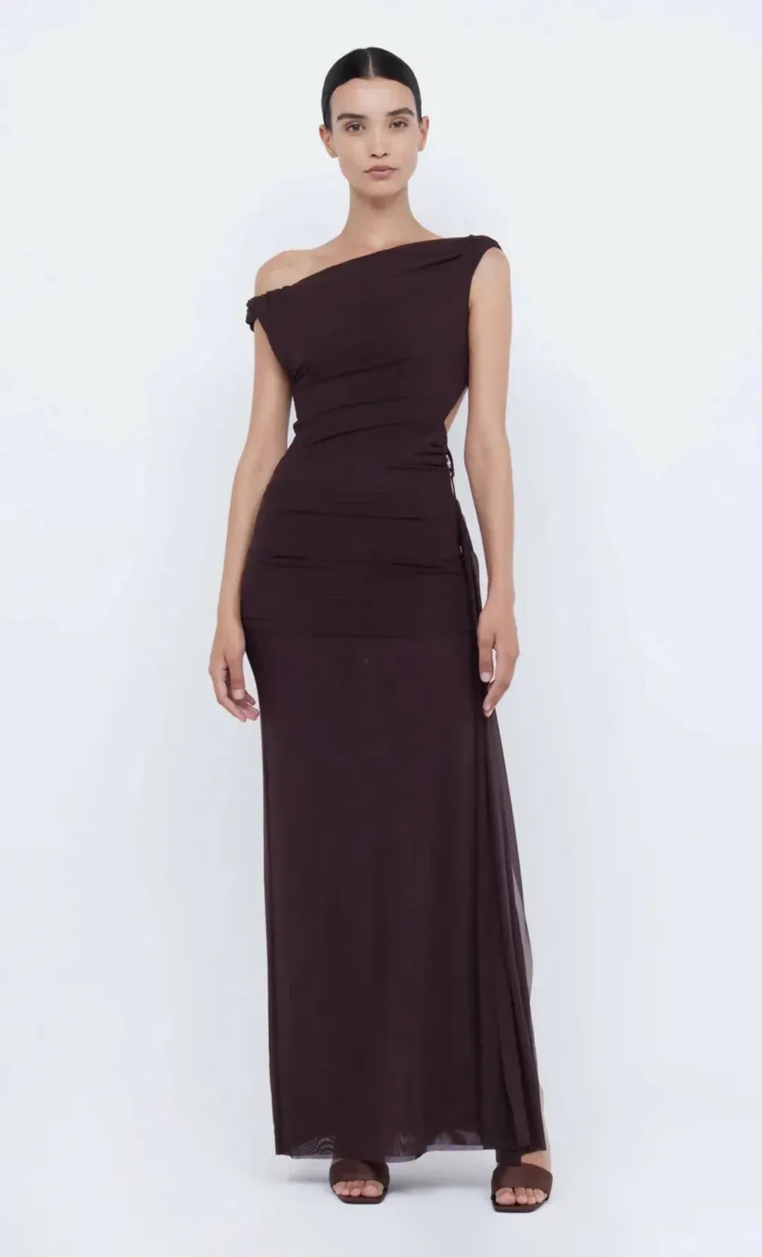 Bec & Bridge Kailani Asym Dress in Chocolate Brown Size 6 for rent on The Volte - main image