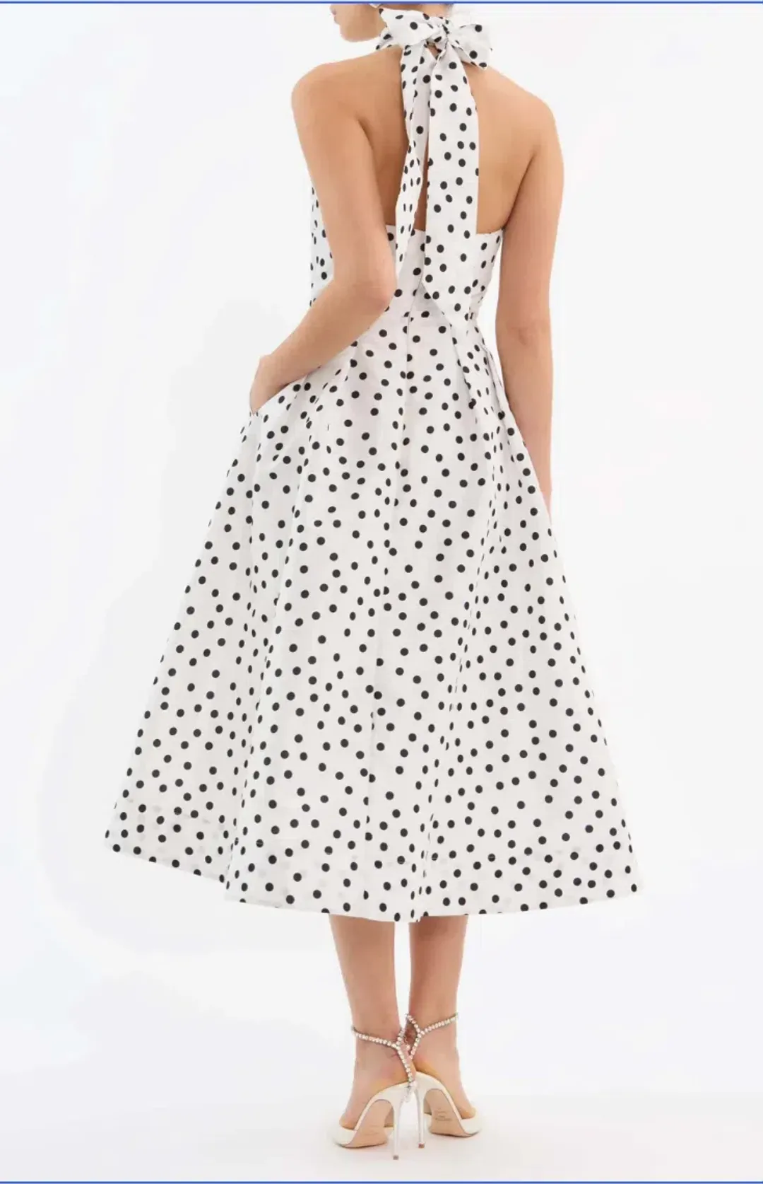 REBECCA VALLANCE DELIA HALTER MIDI DRESS SIZE 10 for rent on The Volte - main image