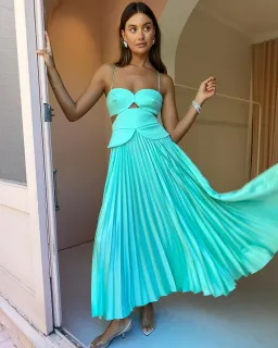 Acler Atholton Midi Dress Arctic Mint Size AU 8  for rent on The Volte - image 1