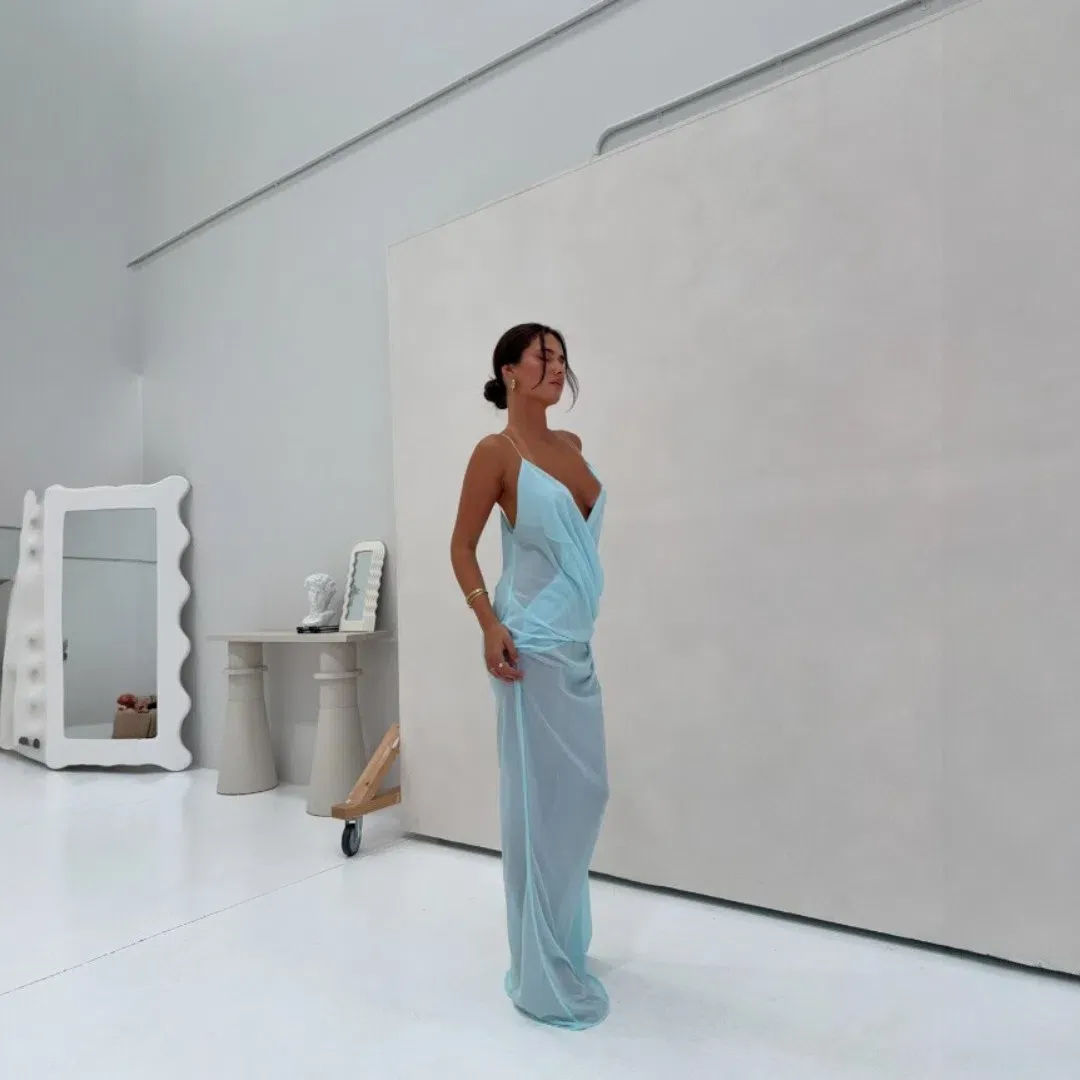 Natalie Rolt Magnolia Gown Baby Blue Size 8 for rent on The Volte - main image