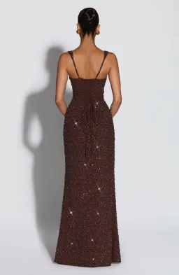 Babyboo Calanthe Maxi Dress - Plum Brown Sparkle Size M (XS-M/6-10) for rent on The Volte - image 3