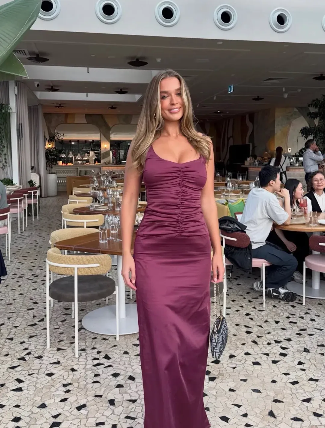 ANCE GRIA ATLEIN GOWN PLUM SIZE 8 (S) for rent on The Volte - main image