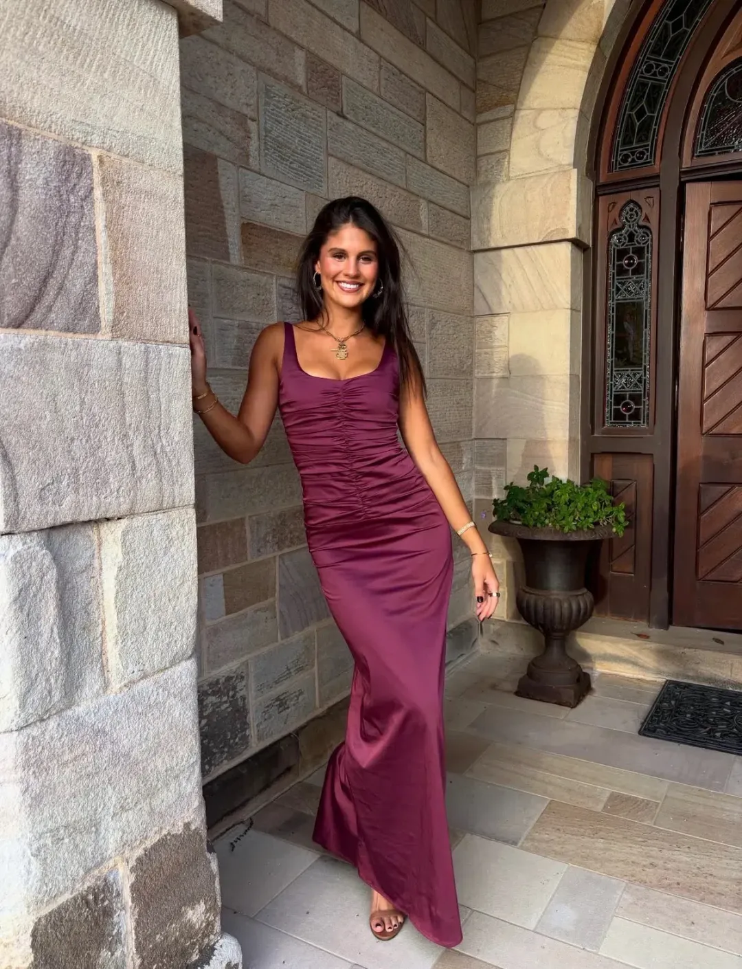 ANCE GRIA ATLEIN GOWN PLUM SIZE 8 (S) for rent on The Volte - main image