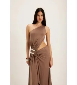 Ance Gria Serena Gown in Taupe Size XS/AU6 for rent on The Volte - image 2