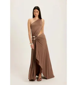 Ance Gria Serena Gown in Taupe Size XS/AU6 for rent on The Volte - image 1