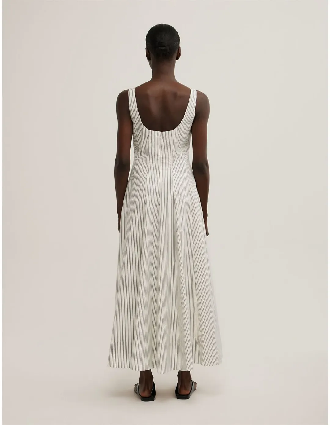 Witchery Seam Detail Midi Dress Cream Size 10 for rent on The Volte - main image