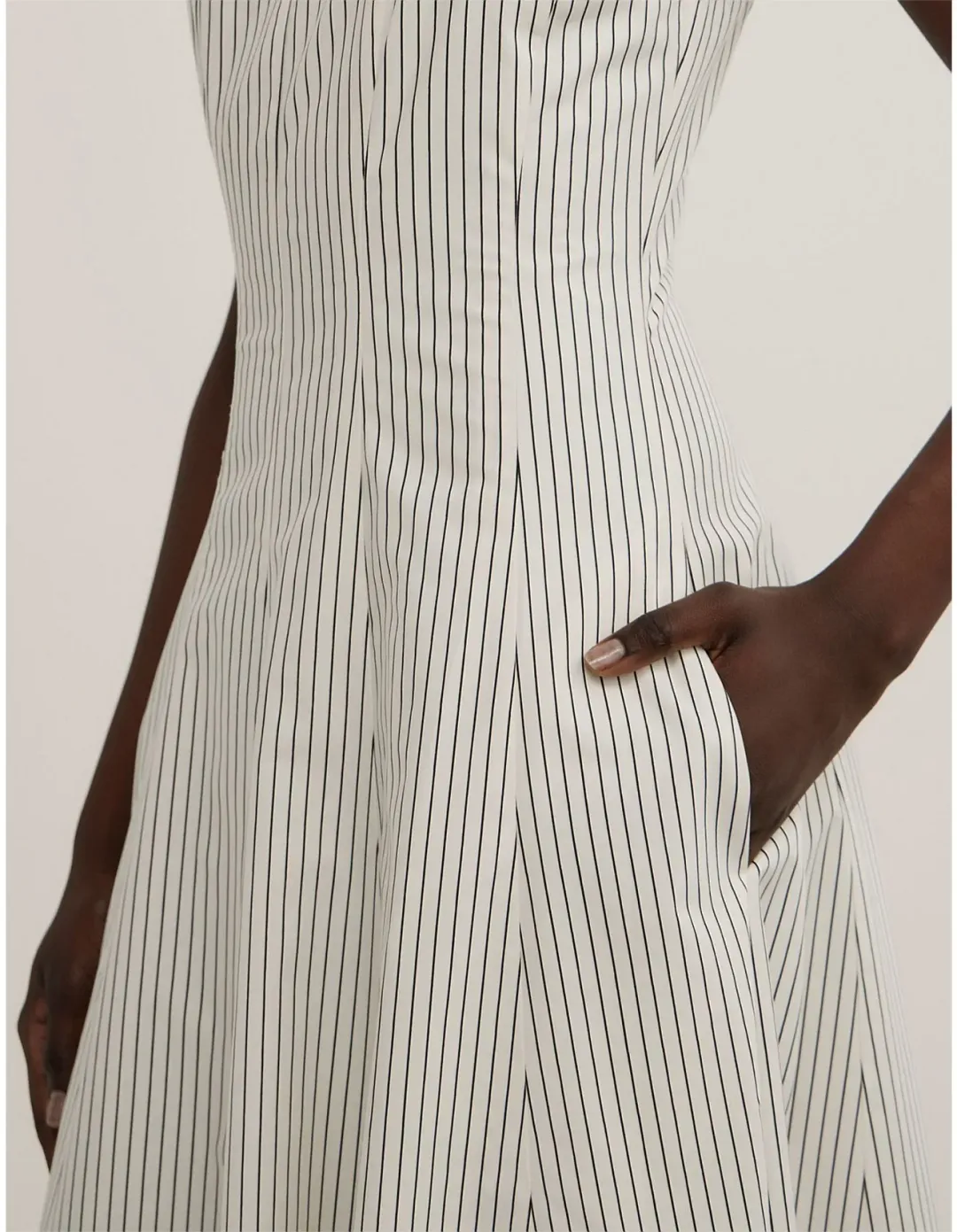 Witchery Seam Detail Midi Dress Cream Size 10 for rent on The Volte - main image