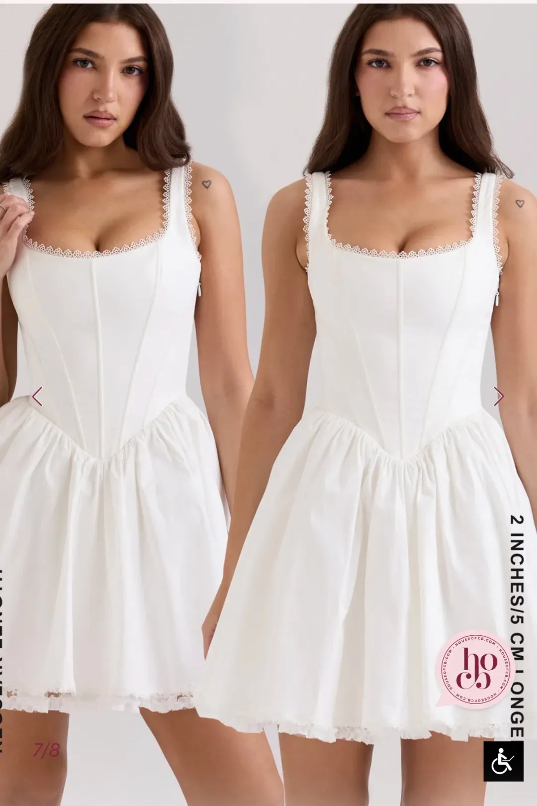 House of CB LETITIA WHITE STRETCH COTTON MINI DRESS Size L for rent on The Volte - main image