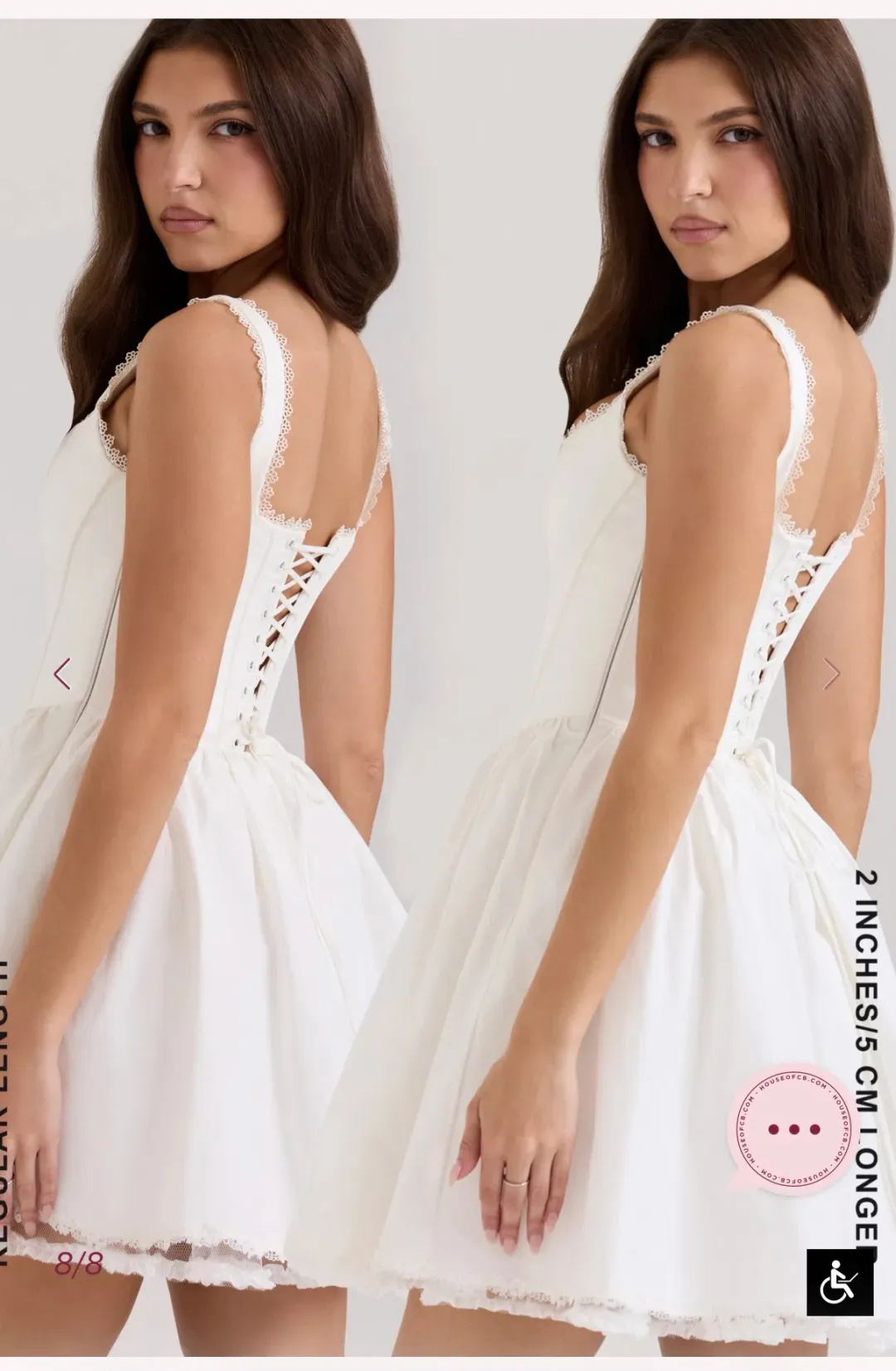 House of CB LETITIA WHITE STRETCH COTTON MINI DRESS Size L for rent on The Volte - main image