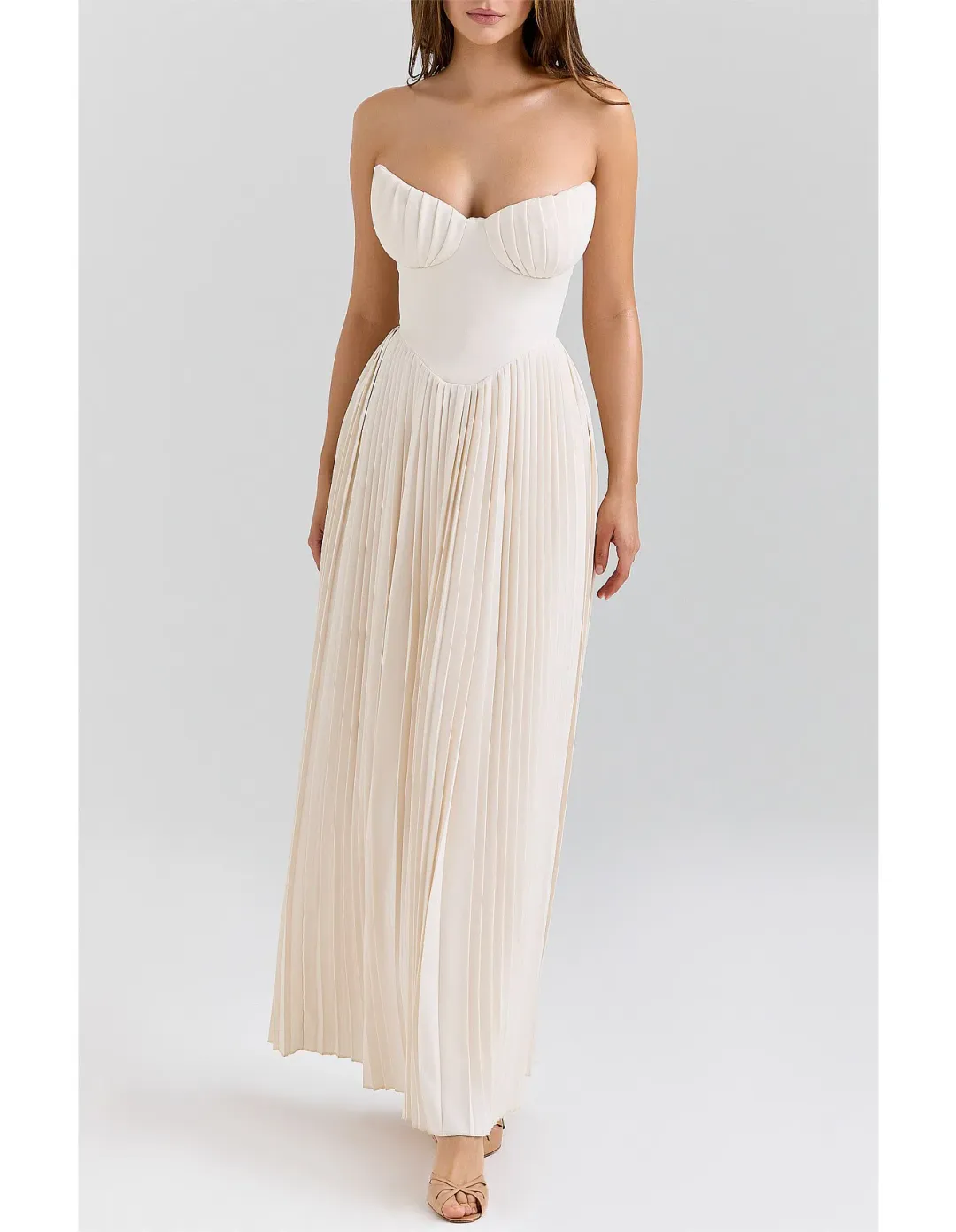 House of CB - Marcella Georgette Pleated Maxi Dress  for rent on The Volte - main image