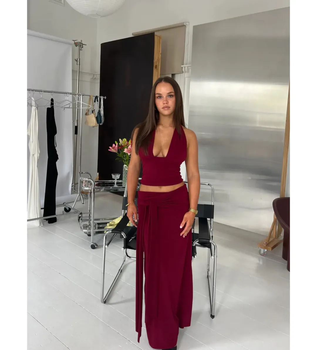 LaMarie Sofia Set in Burgundy Size XS/S for rent on The Volte - main image