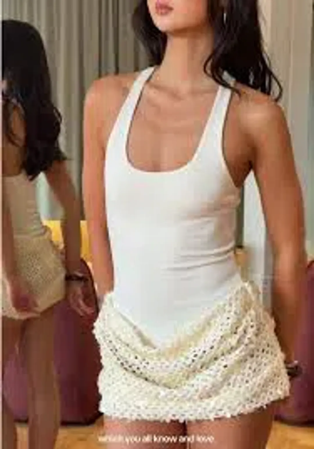 BENNI Ariel Mini Dress In Shell | AU 8 for rent on The Volte - main image