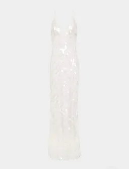 Sapphire sequin maxi dress in ivory  for rent on The Volte - image 2