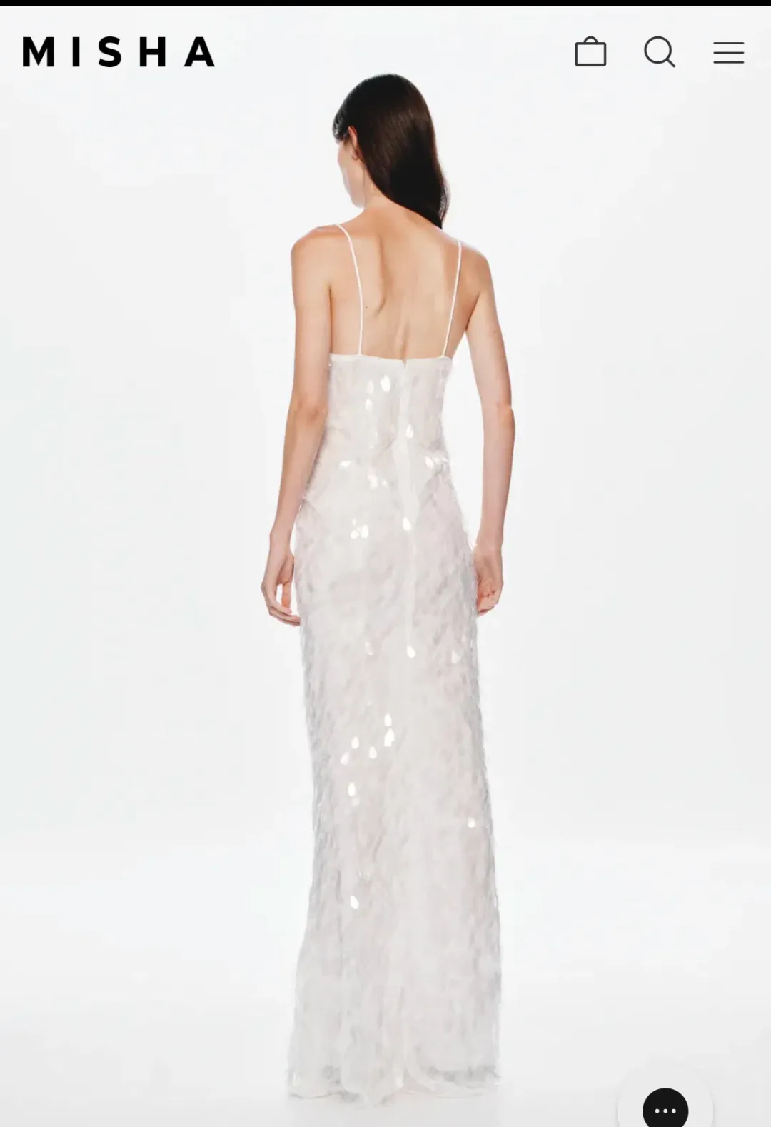 Sapphire sequin maxi dress in ivory  for rent on The Volte - main image