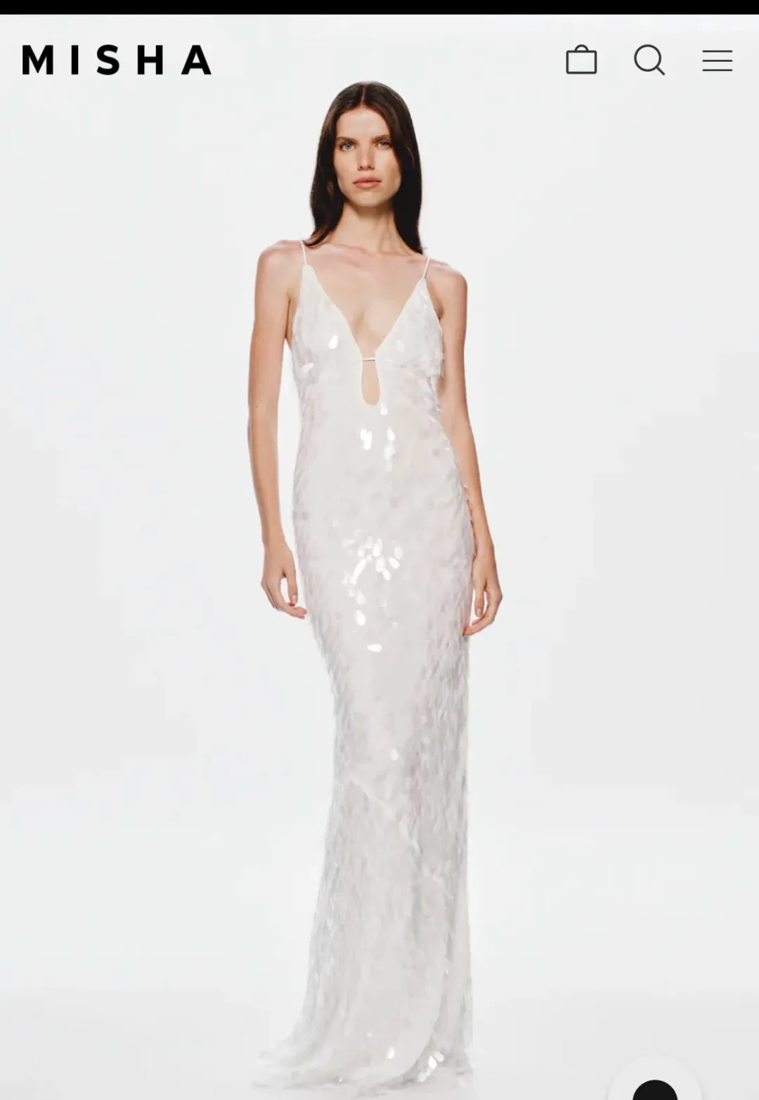 Sapphire sequin maxi dress in ivory  for rent on The Volte - main image