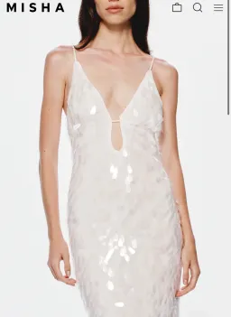 Sapphire sequin maxi dress in ivory  for rent on The Volte - image 4