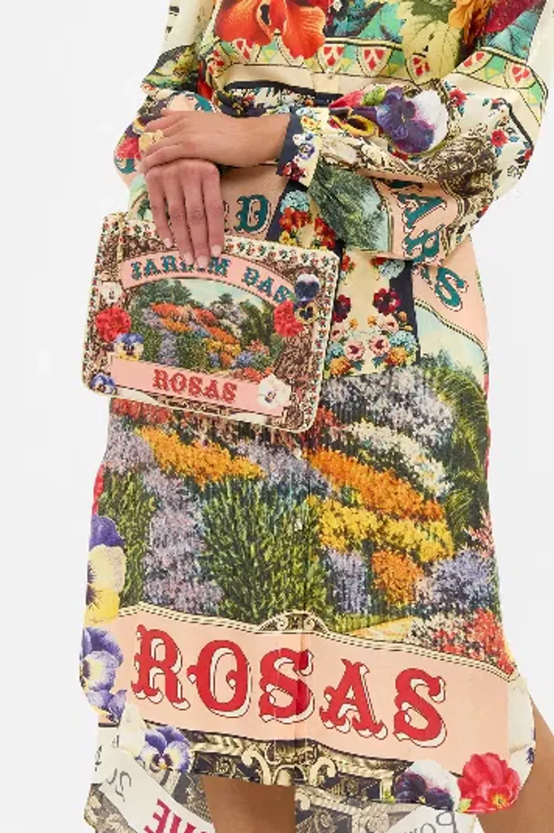 Camilla Dress and Clutch Aromatic Amor Blouson Sleeve Bias Dress size S 8-10 for rent on The Volte - main image